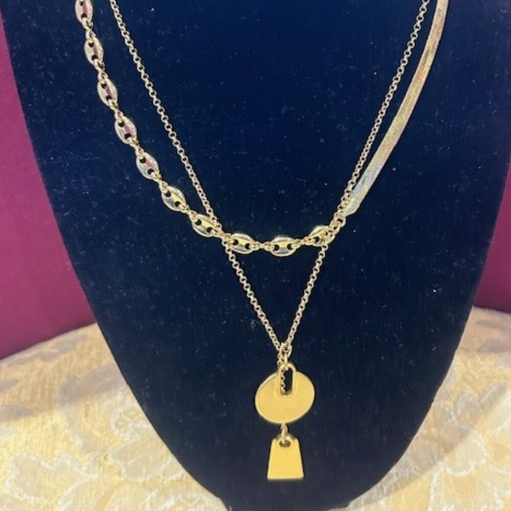 MADEWELL Gold Herringbone Pendant NECKLACES – 2 LOT “B” - Picture 6 of 8